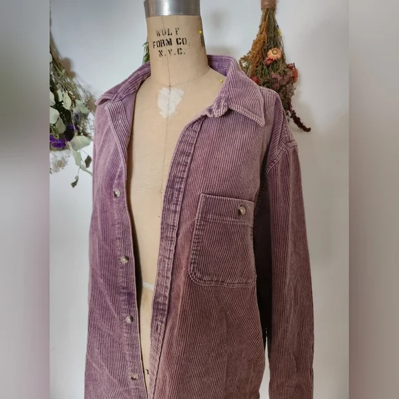 NWT Urban Outfitters BDG Lilac Jumbo Corduroy Shirt - Picture 6 of 8